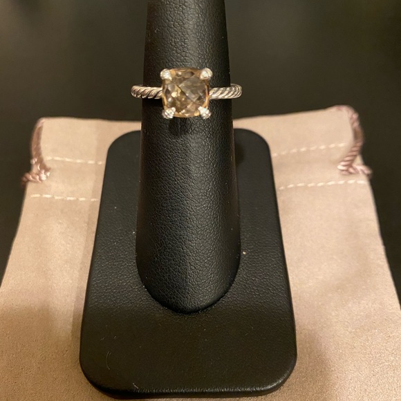 David Yurman 8mm Chatelaine ring size 7 with pink morganite - Picture 2 of 5